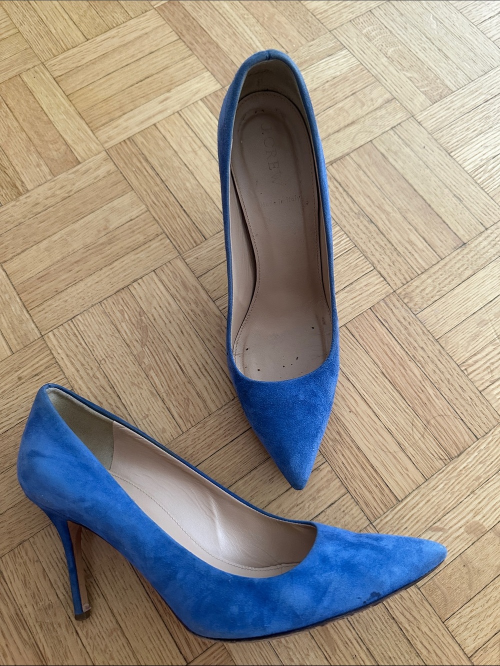 J. Crew Blue Suede Pointed-Toe Pumps - Picture 2 of 4
